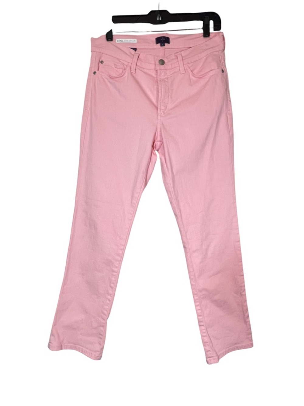 NYDJ Women's Dayla Wide Cuff Capri Jeans Size US 6 Pink Preppy Girly
